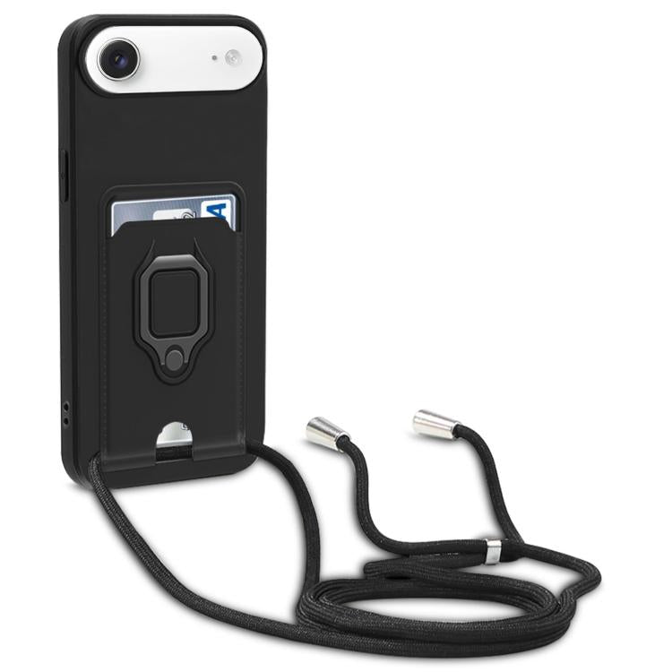 Sliding Camshield Magnetic Card Holder Silicone Phone Case with Lanyard, For iPhone 17 Pro Max, For iPhone 17 Pro, For iPhone 17, For iPhone Air