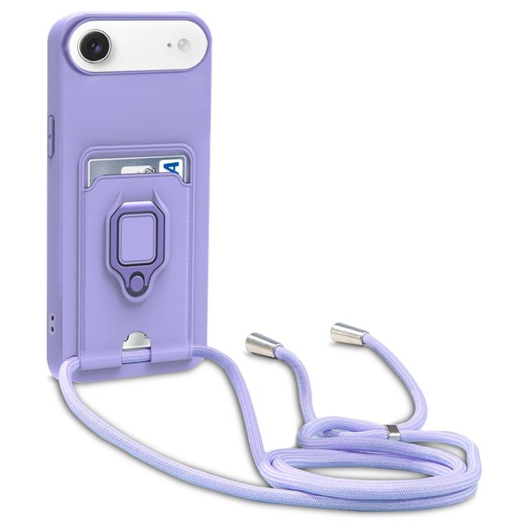 Sliding Camshield Magnetic Card Holder Silicone Phone Case with Lanyard, For iPhone 17 Pro Max, For iPhone 17 Pro, For iPhone 17, For iPhone Air