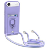 Sliding Camshield Magnetic Card Holder Silicone Phone Case with Lanyard, For iPhone 17 Pro Max, For iPhone 17 Pro, For iPhone 17, For iPhone Air