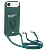 Sliding Camshield Magnetic Card Holder Silicone Phone Case with Lanyard, For iPhone 17 Pro Max, For iPhone 17 Pro, For iPhone 17, For iPhone Air