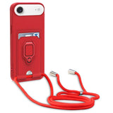 Sliding Camshield Magnetic Card Holder Silicone Phone Case with Lanyard, For iPhone 17 Pro Max, For iPhone 17 Pro, For iPhone 17, For iPhone Air