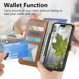 Leaf Buckle Zipper Wallet Leather Phone Case with Strap, For iPhone 13 Pro, For iPhone 13, For IPhone 12 / 12 Pro, For iPhone 12 Pro Max