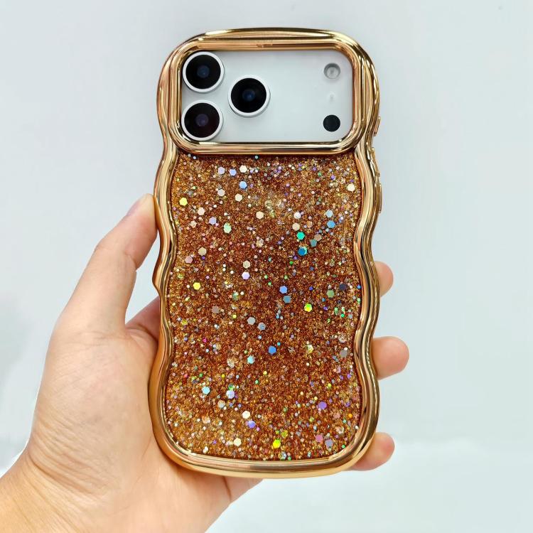 Wave Glitter Sequined Electroplated Phone Case, For iPhone 17 Pro Max, For iPhone 17 Pro, For iPhone 17, For iPhone Air, For iPhone 16 Pro Max, For iPhone 16 Pro