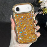 Wave Glitter Sequined Electroplated Phone Case, For iPhone 17e / 16e, For iPhone 17 Pro Max, For iPhone 17 Pro, For iPhone 17, For iPhone Air, For iPhone 16 Pro Max