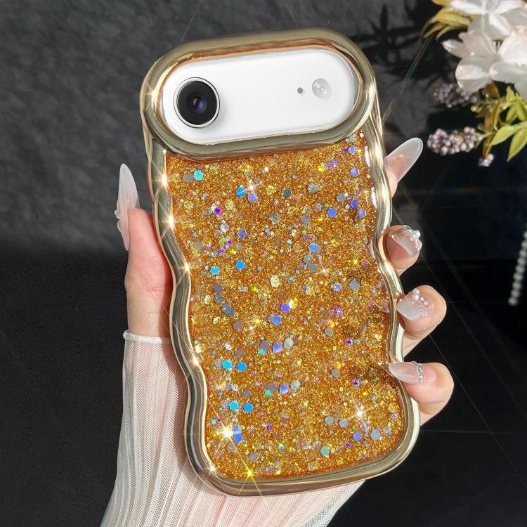 Wave Glitter Sequined Electroplated Phone Case, For iPhone 17e / 16e, For iPhone 17 Pro Max, For iPhone 17 Pro, For iPhone 17, For iPhone Air, For iPhone 16 Pro Max