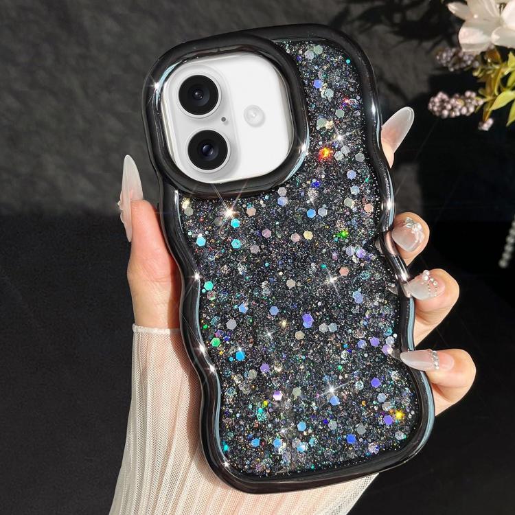 Wave Glitter Sequined Electroplated Phone Case, For iPhone 17 Pro Max, For iPhone 17 Pro, For iPhone 17, For iPhone Air, For iPhone 16 Pro Max, For iPhone 16 Pro