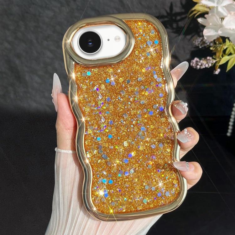 Wave Glitter Sequined Electroplated Phone Case, For iPhone 17e / 16e, For iPhone 17 Pro Max, For iPhone 17 Pro, For iPhone 17, For iPhone Air, For iPhone 16 Pro Max