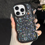 Wave Glitter Sequined Electroplated Phone Case, For iPhone 17e / 16e, For iPhone 17 Pro Max, For iPhone 17 Pro, For iPhone 17, For iPhone Air, For iPhone 16 Pro Max