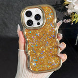Wave Glitter Sequined Electroplated Phone Case, For iPhone 17e / 16e, For iPhone 17 Pro Max, For iPhone 17 Pro, For iPhone 17, For iPhone Air, For iPhone 16 Pro Max