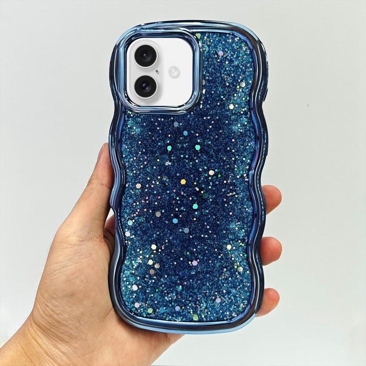 Wave Glitter Sequined Electroplated Phone Case, For iPhone 16 Plus, For iPhone 16, For iPhone 15 Pro Max, For iPhone 15 Pro, For iPhone 15 Plus, For iPhone 15