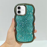 Wave Glitter Sequined Electroplated Phone Case, For iPhone 16 Plus, For iPhone 16, For iPhone 15 Pro Max, For iPhone 15 Pro, For iPhone 15 Plus, For iPhone 15