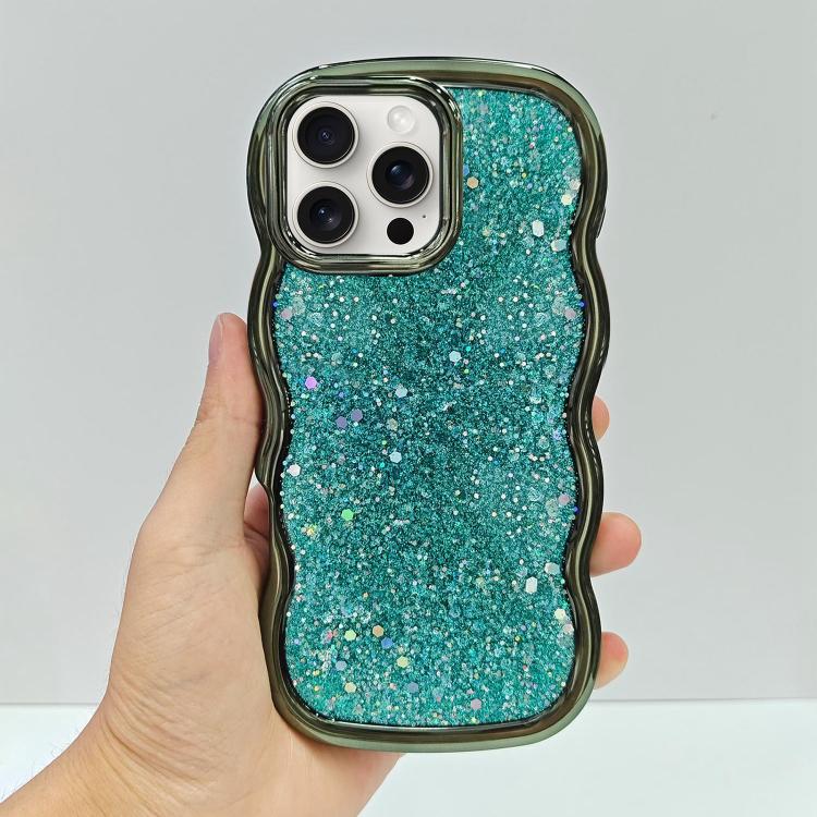 Wave Glitter Sequined Electroplated Phone Case, For iPhone 16 Plus, For iPhone 16, For iPhone 15 Pro Max, For iPhone 15 Pro, For iPhone 15 Plus, For iPhone 15
