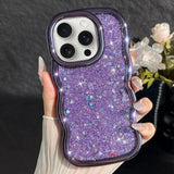 Wave Glitter Sequined Electroplated Phone Case, For iPhone 16 Plus, For iPhone 16, For iPhone 15 Pro Max, For iPhone 15 Pro, For iPhone 15 Plus, For iPhone 15