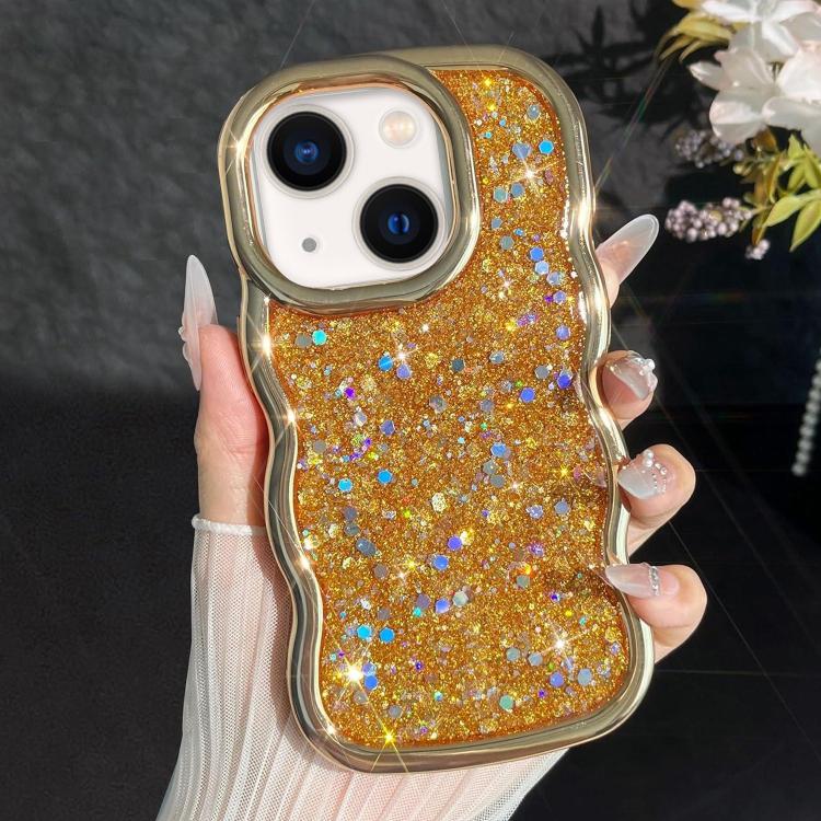 Wave Glitter Sequined Electroplated Phone Case, For iPhone 14 Plus, For iPhone 14, For iPhone 14 Pro, For iPhone 14 Pro Max, For iPhone 13 Pro Max, For iPhone 13 Pro