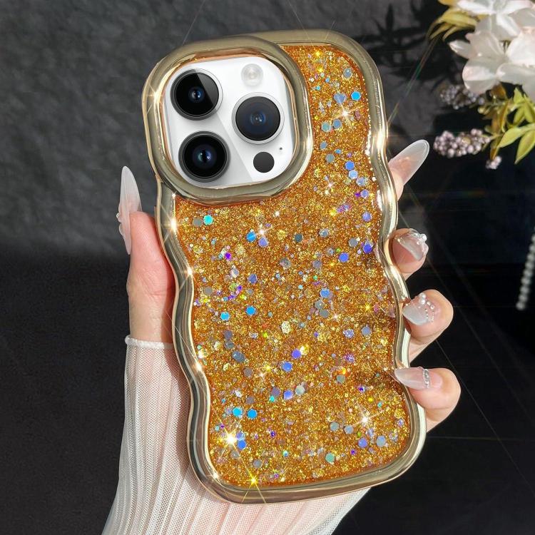 Wave Glitter Sequined Electroplated Phone Case, For iPhone 14 Plus, For iPhone 14, For iPhone 14 Pro, For iPhone 14 Pro Max, For iPhone 13 Pro Max, For iPhone 13 Pro