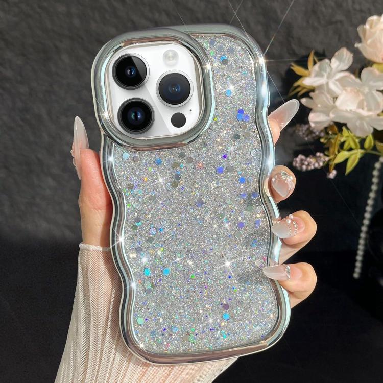 Wave Glitter Sequined Electroplated Phone Case, For iPhone 14 Plus, For iPhone 14, For iPhone 14 Pro, For iPhone 14 Pro Max, For iPhone 13 Pro Max, For iPhone 13 Pro