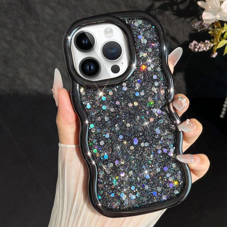 Wave Glitter Sequined Electroplated Phone Case, For iPhone 14 Plus, For iPhone 14, For iPhone 14 Pro, For iPhone 14 Pro Max, For iPhone 13 Pro Max, For iPhone 13 Pro