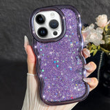 Wave Glitter Sequined Electroplated Phone Case, For iPhone 14 Plus, For iPhone 14, For iPhone 14 Pro, For iPhone 14 Pro Max, For iPhone 13 Pro Max, For iPhone 13 Pro