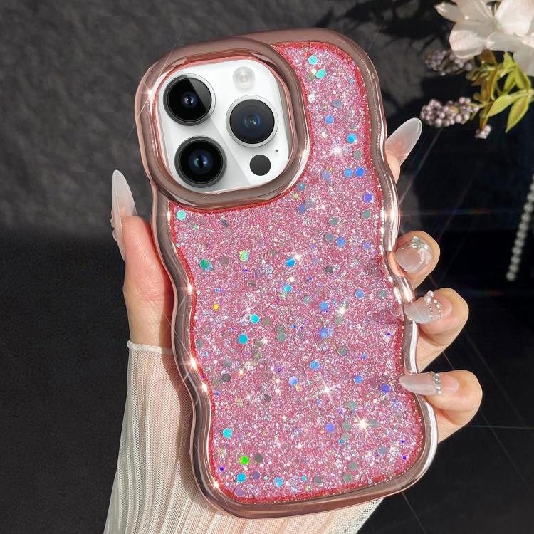 Wave Glitter Sequined Electroplated Phone Case, For iPhone 14 Plus, For iPhone 14, For iPhone 14 Pro, For iPhone 14 Pro Max, For iPhone 13 Pro Max, For iPhone 13 Pro
