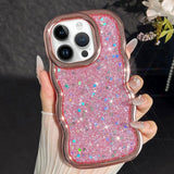 Wave Glitter Sequined Electroplated Phone Case, For iPhone 14 Plus, For iPhone 14, For iPhone 14 Pro, For iPhone 14 Pro Max, For iPhone 13 Pro Max, For iPhone 13 Pro