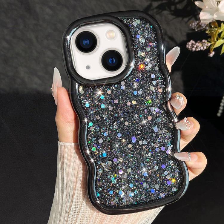 Wave Glitter Sequined Electroplated Phone Case, For iPhone 13
