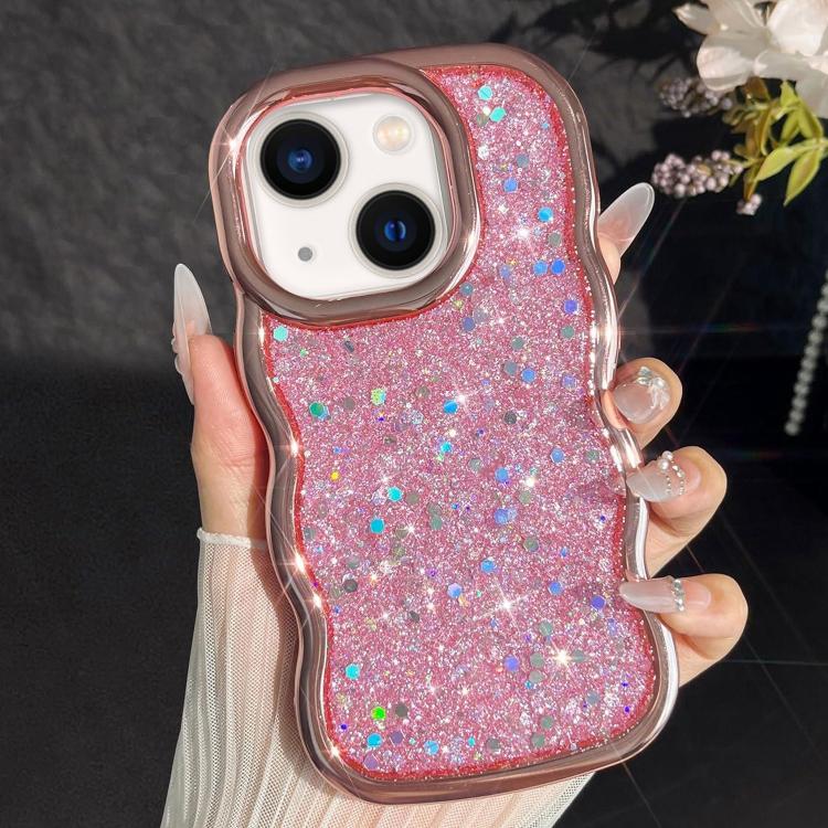 Wave Glitter Sequined Electroplated Phone Case, For iPhone 13