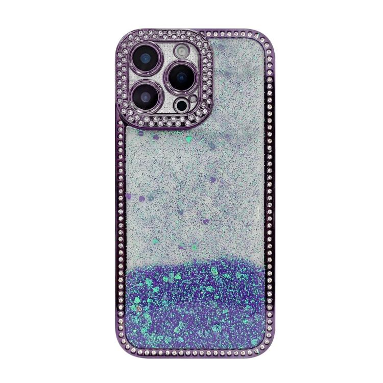 Diamond Gradient Glitter Sequins Plated Phone Case, For iPhone 16 Plus, For iPhone 16, For iPhone 15 Pro Max, For iPhone 15 Pro, For iPhone 15 Plus, For iPhone 15