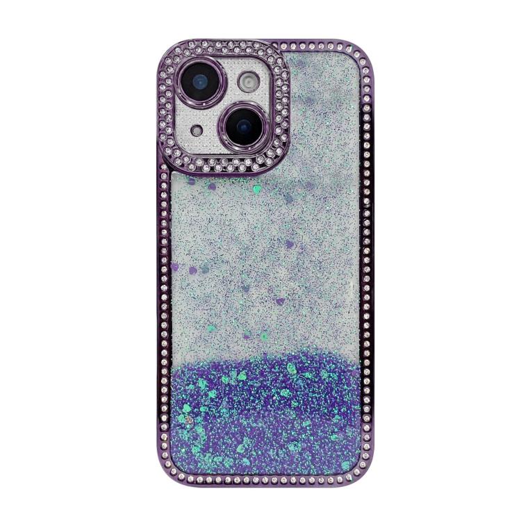 Diamond Gradient Glitter Sequins Plated Phone Case, For iPhone 13