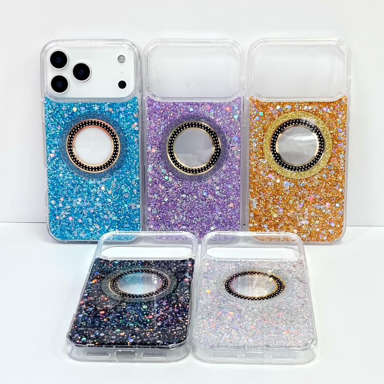 Hollow Sequins Glitter MagSafe Electroplating Phone Case, For iPhone 13