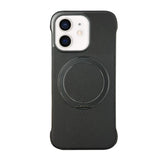 Frameless Leather-Skin PC MagSafe Holder Phone Case, For iPhone 13, For iPhone 12, For iPhone 12 Pro Max, For iPhone 12 Pro, For iPhone 11 Pro Max, For iPhone 11