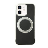 Frameless Leather-Skin PC MagSafe Holder Phone Case, For iPhone 13, For iPhone 12, For iPhone 12 Pro Max, For iPhone 12 Pro, For iPhone 11 Pro Max, For iPhone 11