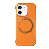Frameless Leather-Skin PC MagSafe Holder Phone Case, For iPhone 13, For iPhone 12, For iPhone 12 Pro Max, For iPhone 12 Pro, For iPhone 11 Pro Max, For iPhone 11