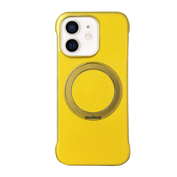 Frameless Leather-Skin PC MagSafe Holder Phone Case, For iPhone 13, For iPhone 12, For iPhone 12 Pro Max, For iPhone 12 Pro, For iPhone 11 Pro Max, For iPhone 11
