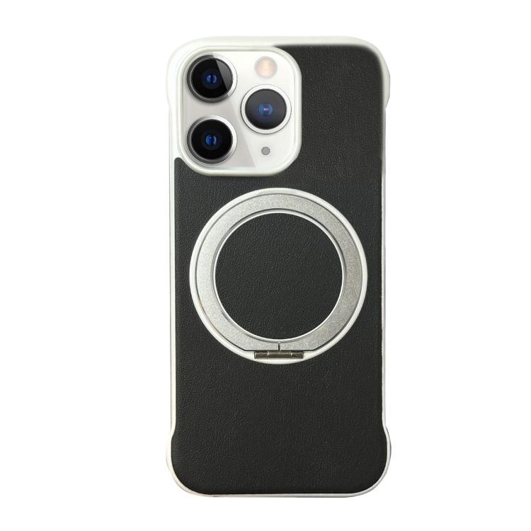 Frameless Leather-Skin PC MagSafe Holder Phone Case, For iPhone 13, For iPhone 12, For iPhone 12 Pro Max, For iPhone 12 Pro, For iPhone 11 Pro Max, For iPhone 11