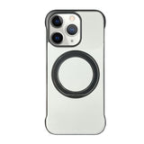 Frameless Leather-Skin PC MagSafe Holder Phone Case, For iPhone 13, For iPhone 12, For iPhone 12 Pro Max, For iPhone 12 Pro, For iPhone 11 Pro Max, For iPhone 11