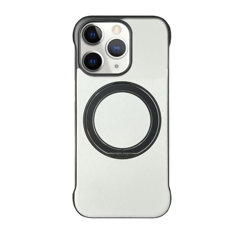 Frameless Leather-Skin PC MagSafe Holder Phone Case, For iPhone 13, For iPhone 12, For iPhone 12 Pro Max, For iPhone 12 Pro, For iPhone 11 Pro Max, For iPhone 11