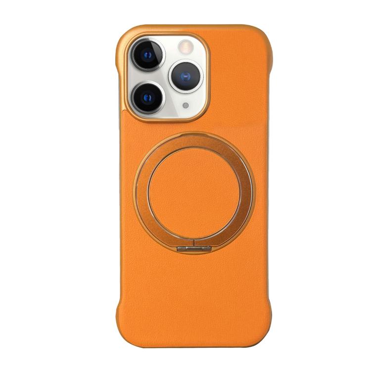 Frameless Leather-Skin PC MagSafe Holder Phone Case, For iPhone 13, For iPhone 12, For iPhone 12 Pro Max, For iPhone 12 Pro, For iPhone 11 Pro Max, For iPhone 11
