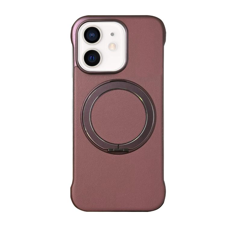 Frameless Leather-Skin PC MagSafe Holder Phone Case, For iPhone 13, For iPhone 12, For iPhone 12 Pro Max, For iPhone 12 Pro, For iPhone 11 Pro Max, For iPhone 11