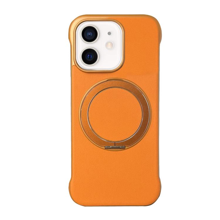 Frameless Leather-Skin PC MagSafe Holder Phone Case, For iPhone 13, For iPhone 12, For iPhone 12 Pro Max, For iPhone 12 Pro, For iPhone 11 Pro Max, For iPhone 11
