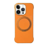 Frameless Leather-Skin PC MagSafe Holder Phone Case, For iPhone 13, For iPhone 12, For iPhone 12 Pro Max, For iPhone 12 Pro, For iPhone 11 Pro Max, For iPhone 11