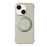 Frameless Leather-Skin PC MagSafe Holder Phone Case, For iPhone 13, For iPhone 12, For iPhone 12 Pro Max, For iPhone 12 Pro, For iPhone 11 Pro Max, For iPhone 11