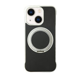 Frameless Leather-Skin PC MagSafe Holder Phone Case, For iPhone 13, For iPhone 12, For iPhone 12 Pro Max, For iPhone 12 Pro, For iPhone 11 Pro Max, For iPhone 11