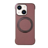 Frameless Leather-Skin PC MagSafe Holder Phone Case, For iPhone 13, For iPhone 12, For iPhone 12 Pro Max, For iPhone 12 Pro, For iPhone 11 Pro Max, For iPhone 11