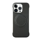Frameless Leather-Skin PC MagSafe Holder Phone Case, For iPhone 14 Plus, For iPhone 14, For iPhone 14 Pro, For iPhone 14 Pro Max, For iPhone 13 Pro Max, For iPhone 13 Pro
