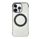 Frameless Leather-Skin PC MagSafe Holder Phone Case, For iPhone 14 Plus, For iPhone 14, For iPhone 14 Pro, For iPhone 14 Pro Max, For iPhone 13 Pro Max, For iPhone 13 Pro
