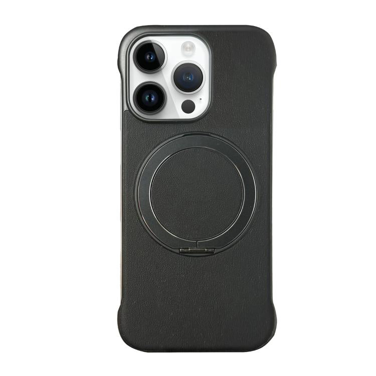Frameless Leather-Skin PC MagSafe Holder Phone Case, For iPhone 14 Plus, For iPhone 14, For iPhone 14 Pro, For iPhone 14 Pro Max, For iPhone 13 Pro Max, For iPhone 13 Pro