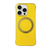 Frameless Leather-Skin PC MagSafe Holder Phone Case, For iPhone 16 Plus, For iPhone 16, For iPhone 15 Pro Max, For iPhone 15 Pro, For iPhone 15 Plus, For iPhone 15