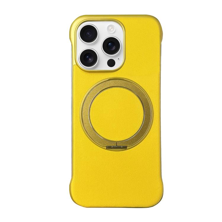 Frameless Leather-Skin PC MagSafe Holder Phone Case, For iPhone 17 Pro Max, For iPhone 17 Pro, For iPhone 17, For iPhone Air, For iPhone 16 Pro Max, For iPhone 16 Pro