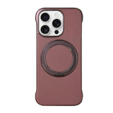 Frameless Leather-Skin PC MagSafe Holder Phone Case, For iPhone 17 Pro Max, For iPhone 17 Pro, For iPhone 17, For iPhone Air, For iPhone 16 Pro Max, For iPhone 16 Pro