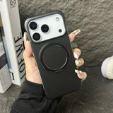 Frameless Leather-Skin PC MagSafe Holder Phone Case, For iPhone 17 Pro Max, For iPhone 17 Pro, For iPhone 17, For iPhone Air, For iPhone 16 Pro Max, For iPhone 16 Pro